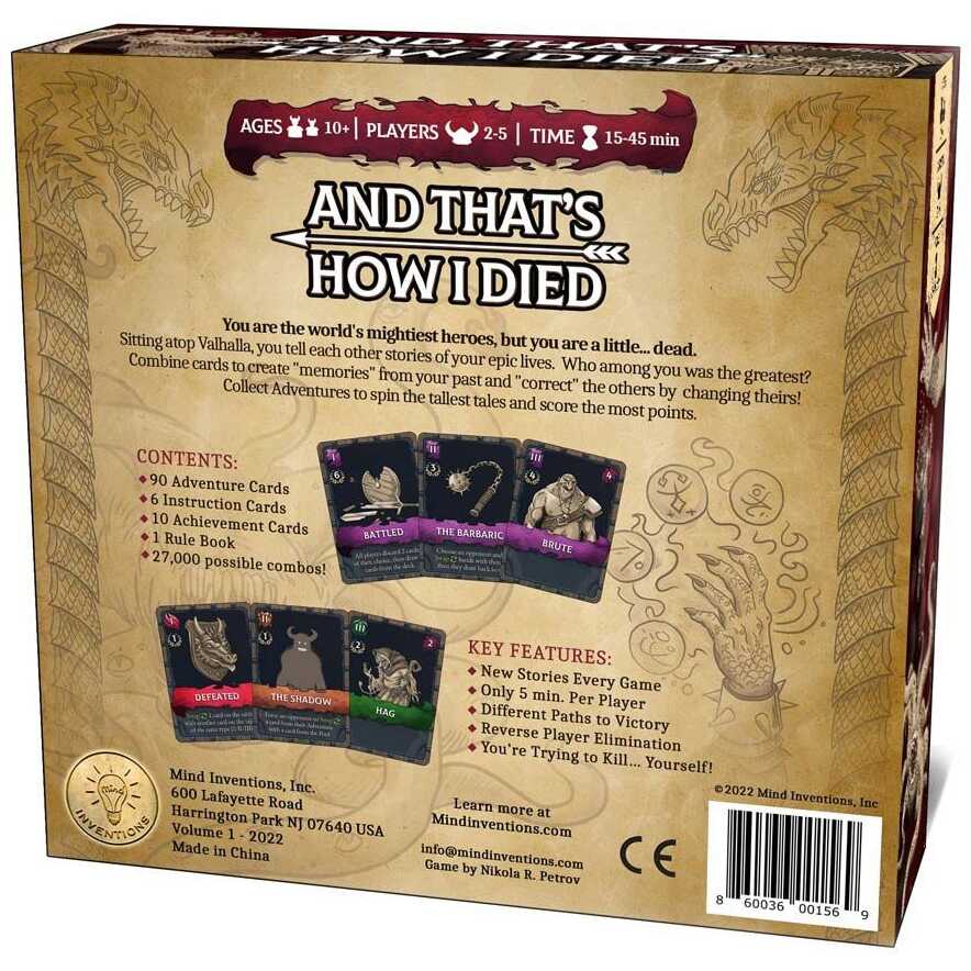 And That's How I Died Box Rear