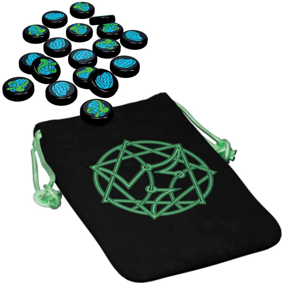 Arkham Horror Lovecraft Letter Tokens and Bag