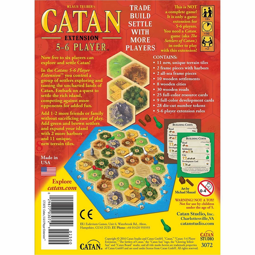 Catan: 5-6 Player Extension Cover Rear