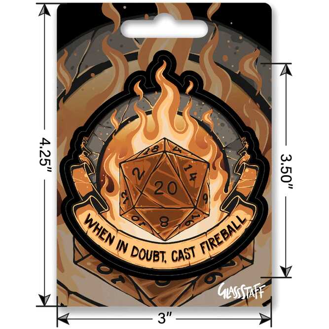 Forged - When In Doubt, Cast Fireball! Waterproof Die Cut Vinyl Sticker