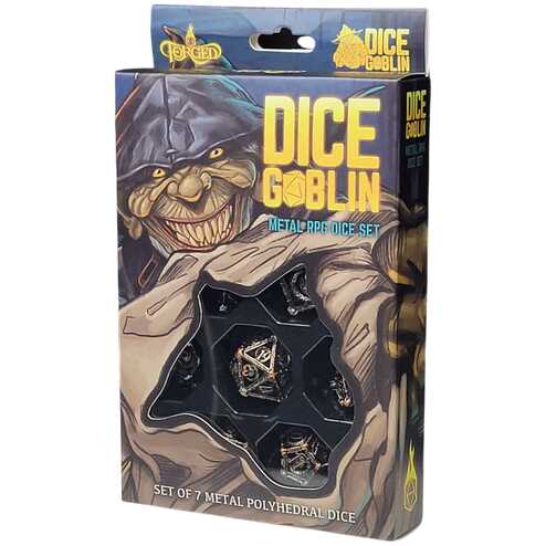 Dice Goblin Crescent Orb Metal RPG Dice Set