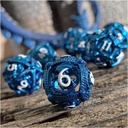 Forged - Dragons Bauble Blue Hollow Metal RPG Dice Set