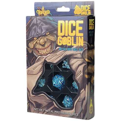 Forged - Dice Goblin Dragon's Head Hollow Metal RPG Dice Set