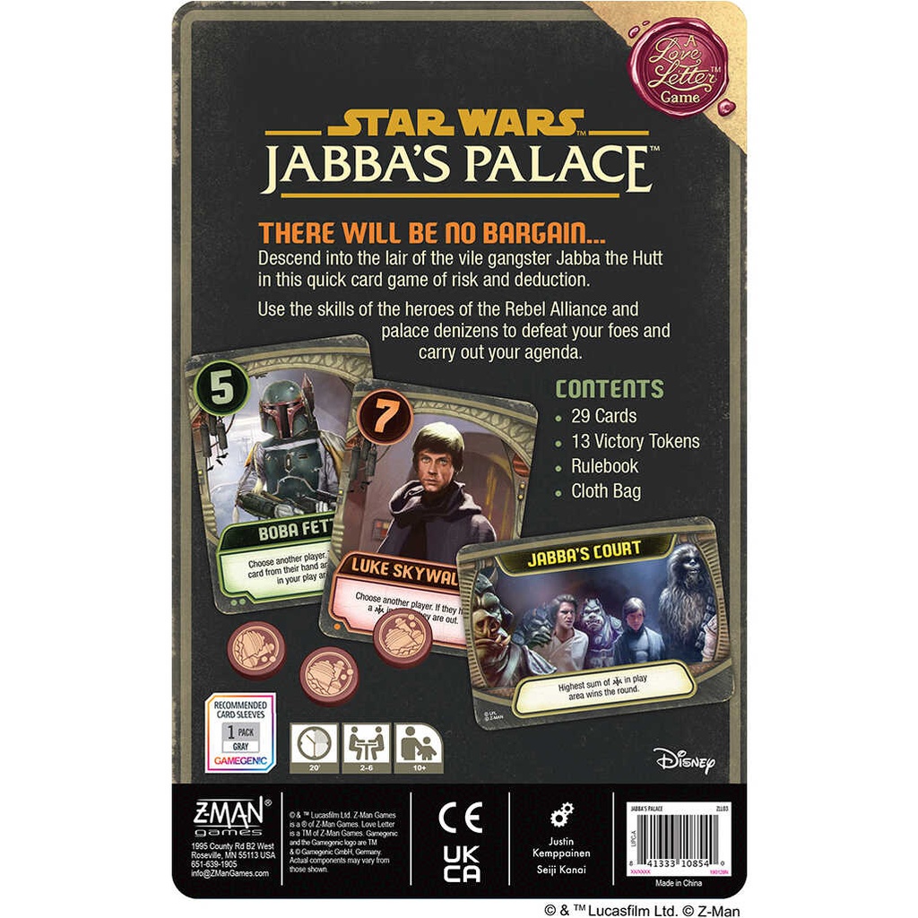 Jabba's Palace: A Love Letter Game Cover Rear