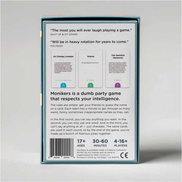Monikers Cover Rear