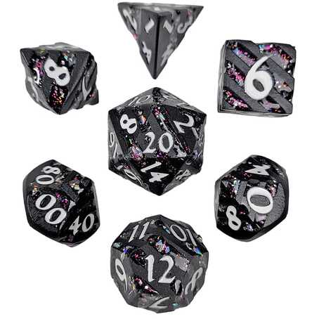 Forged - Coal Fire Mini Metal RPG Dice Set
