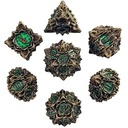 Forged - Gothic Bouquet Antique Gold Green Metal RPG Dice Set