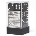Chessex 16mm 12d6 Opaque: Black/White
