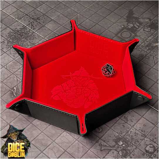 Forged - Dice Goblin Hexagon Snap Folding Dice Tray - Red