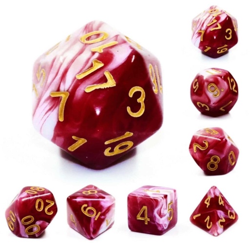 [FOM_2080] Foam Brain - Cherry Cream RPG Dice Set