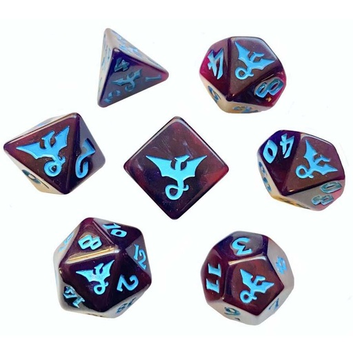 [BLOAK_7DSDRDREHC] Black Oak Workshop 7-Dice RPG Set - Swirl: Dragon Dreadwyrm
