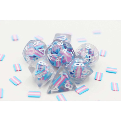 [FOM_2286] Foam Brain - Transgender Flag RPG Dice Set