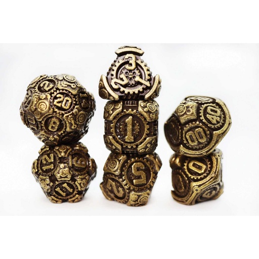 [FOM_4462] Foam Brain - Airship Gears: Brazen Bulkhead - Metal RPG Dice Set