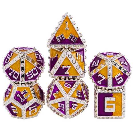 [FOM_4400] Foam Brain - Brigandine Armor: Knight - Metal RPG Dice Set