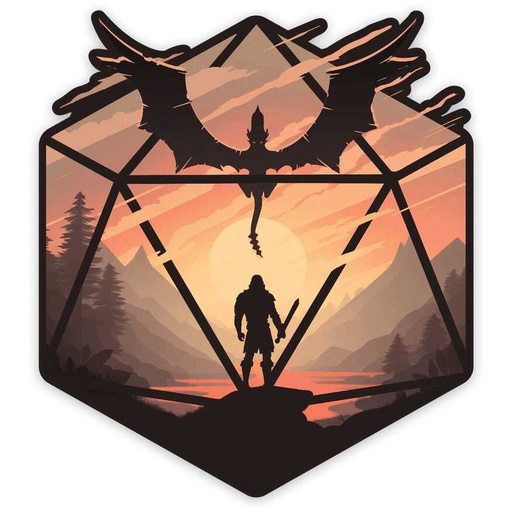 [FORGE_GS-STK-STAREDOWND20] Forged - Staredown D20 Waterproof Die Cut Vinyl Sticker