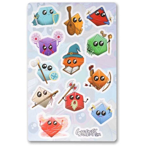 [FORGE_GS-STK-CLASSESPACK] Forged - Kawaii Dice Classes Waterproof Die Cut Vinyl Sticker