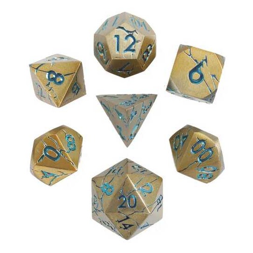 [FORGE_WARWORN-GOLD7] Forged - Warworn Gold 7-Piece Metal Dice Set