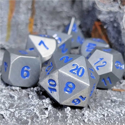 [FORGE_BSBLD7] Forged - Battle Steel Blue Set of 7 Metal Dice