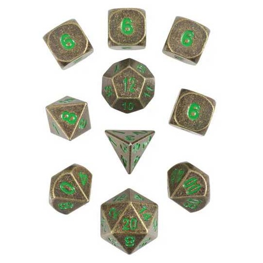 [FORGE_DRAGONS-GOLD-10] Forged - Dragons Gold 10-Piece Metal Dice Set