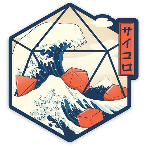 [FORGE_GS-STK-WAVE] Forged - Great Wave of Dice Waterproof Die Cut Vinyl Sticker