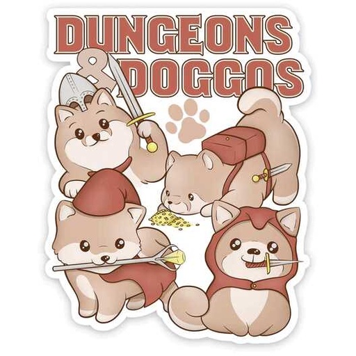 [FORGE_GS-STK-DOGGOS] Forged - Dungeons & Doggos Waterproof Die Cut Vinyl Sticker