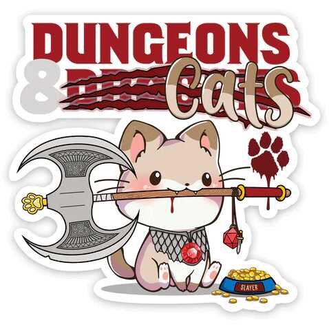 [FORGE_GS-STK-CATS] Forged - Dungeons & Cats Waterproof Die Cut Vinyl Sticker