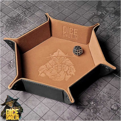 [FORGE_FG-DG-SNPTRY-BRN] Forged - Dice Goblin Hexagon Snap Folding Dice Tray - Brown