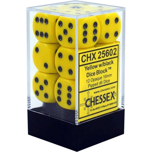 [CHX_25602] Chessex 16mm 12d6 Opaque: Yellow/Blue