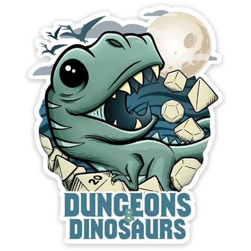 [FORGE_GS-STK-DGNDINOS] Forged - Dungeons & Dinosaurs Waterproof Die Cut Vinyl Sticker